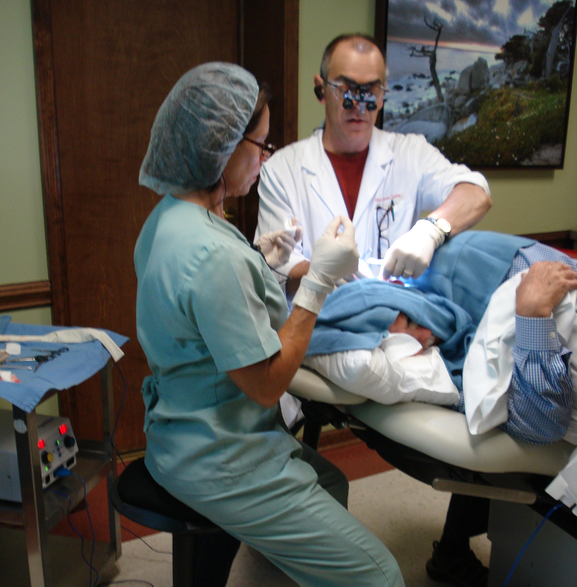 Dr. DeAngelis with a patient.